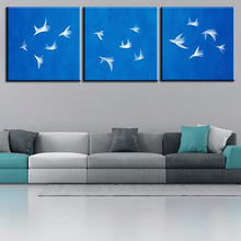 Load image into Gallery viewer, 3 Piece Canvas Wall Art Prints for Home Decoration Wall Picture Some birds fly on the sky oil painting print on canvas no framed
