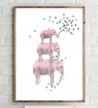 Load image into Gallery viewer, Elephant with Butterfly Sketch Canvas Art Print Painting Poster,  Wall Pictures for Home Decoration, Home Decor Ye15-3
