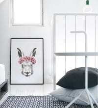 Load image into Gallery viewer, Rabbit Drawing with Rose Canvas Art Print Painting Poster,  Wall Picture for Home Decoration,  Wall Decor FA403
