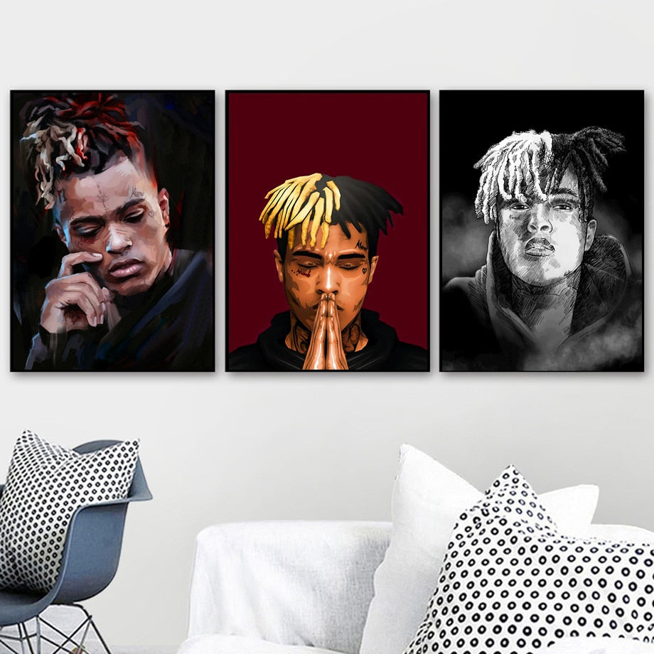 Home Decor HD Prints Nordic Style XXXTentacion Rapper Painting Wall Artwork Canvas Modern Picture Poster Modular For Living Room