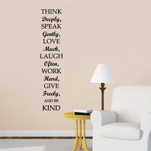 Load image into Gallery viewer, Think Deeply Speak Gently Quotes Living Room Kids Office Wall Decal Sayings WordsVinyl Wall Sticker Decor Home Mural
