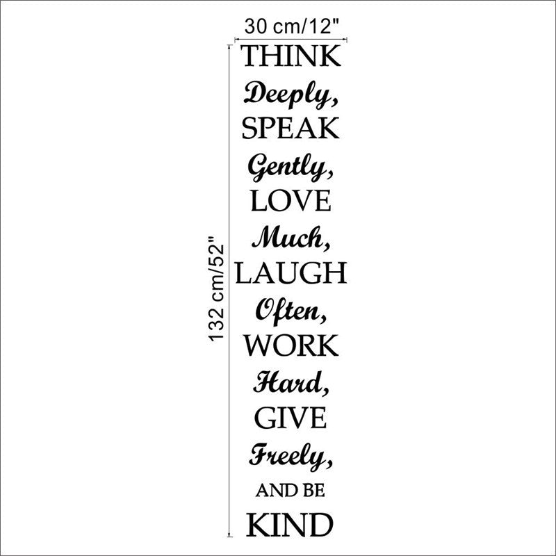 Think Deeply Speak Gently Quotes Living Room Kids Office Wall Decal Sayings WordsVinyl Wall Sticker Decor Home Mural