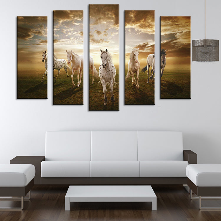 5 piece Wall Paintings Home Decorative Modern horse Art combination Paintings for home creative idea decor No framed!