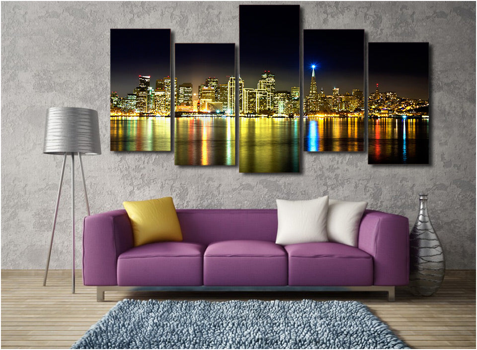 HD Printed The night scenery city Painting on canvas room decoration print poster picture canvas Free shipping/ny-4510