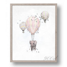 Load image into Gallery viewer, Elephant with Fire Balloon Sketch Canvas Art Print Painting Poster,  Wall Pictures for Home Decoration, Home Decor Ye15-1
