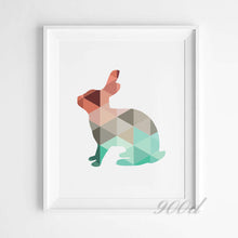 Load image into Gallery viewer, Cartoon Geometric Rabbit Canvas Art Print Poster, Wall Pictures for Home Decoration, Wall Decor FA254
