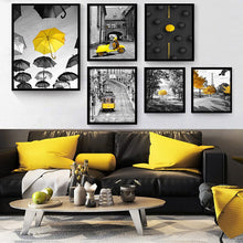Load image into Gallery viewer, Yellow Style Scenery Picture Home Decor Nordic Canvas Painting Wall Art Print Black and White Backdrop Landscape for Living Room
