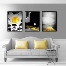 Load image into Gallery viewer, Yellow Style Scenery Picture Home Decor Nordic Canvas Painting Wall Art Print Black and White Backdrop Landscape for Living Room
