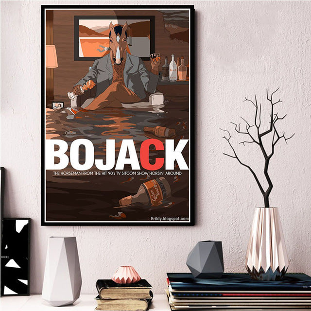 Home Decoration Wall Art Canvas Painting BoJack Horseman Modern Pictures Nordic Style Anime Printed Modular Poster Living Room