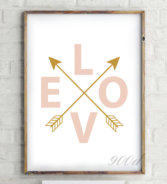 Love And Arrows Print Canvas Art Print Painting Poster,  Wall Picture for Home Decoration,  Wall Decor YE049