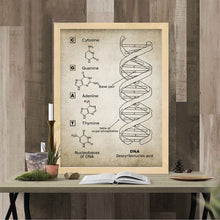 Load image into Gallery viewer, DNA and RNA Genetic Code Wall Art Canvas Painting Prints Genetics Biochemistry Student Gift Vintage Posters Science Wall Decor
