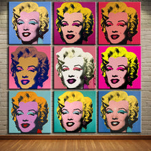 Load image into Gallery viewer, DP ARTISAN andy warhol 9pcs marilyn monroe wall art oil painting Prints Painting on canvas No frame  Pictures For Living Room
