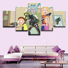 Load image into Gallery viewer, Modular Canvas Painting Home Decor 5 Pieces Rick And Morty Pictures Modern Printed Anime Poster For Living Room Wall Art Frame
