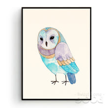 Load image into Gallery viewer, Watercolor Owls Canvas Art Print Poster, Wall Pictures for Home Decoration, Giclee Wall Decor CM025-1
