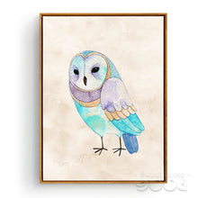 Load image into Gallery viewer, Watercolor Owls Canvas Art Print Poster, Wall Pictures for Home Decoration, Giclee Wall Decor CM025-1
