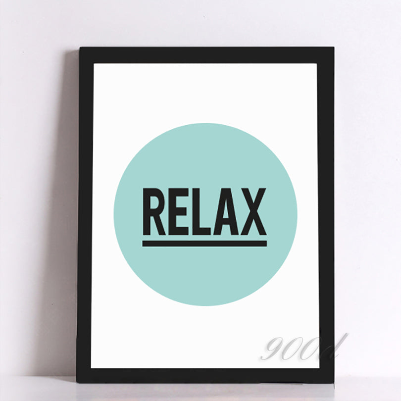 Relax Quote Canvas Art Print Painting Poster, Wall Pictures Home Decoration, Frame not include FA047