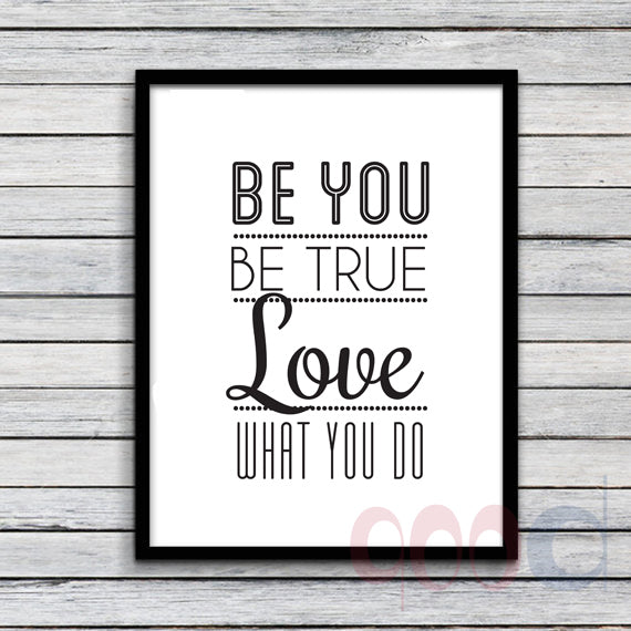 Inspiration Quote "Be you" Canvas Art Print Poster, Wall Pictures for Home Decoration, Frame not include FA236-2