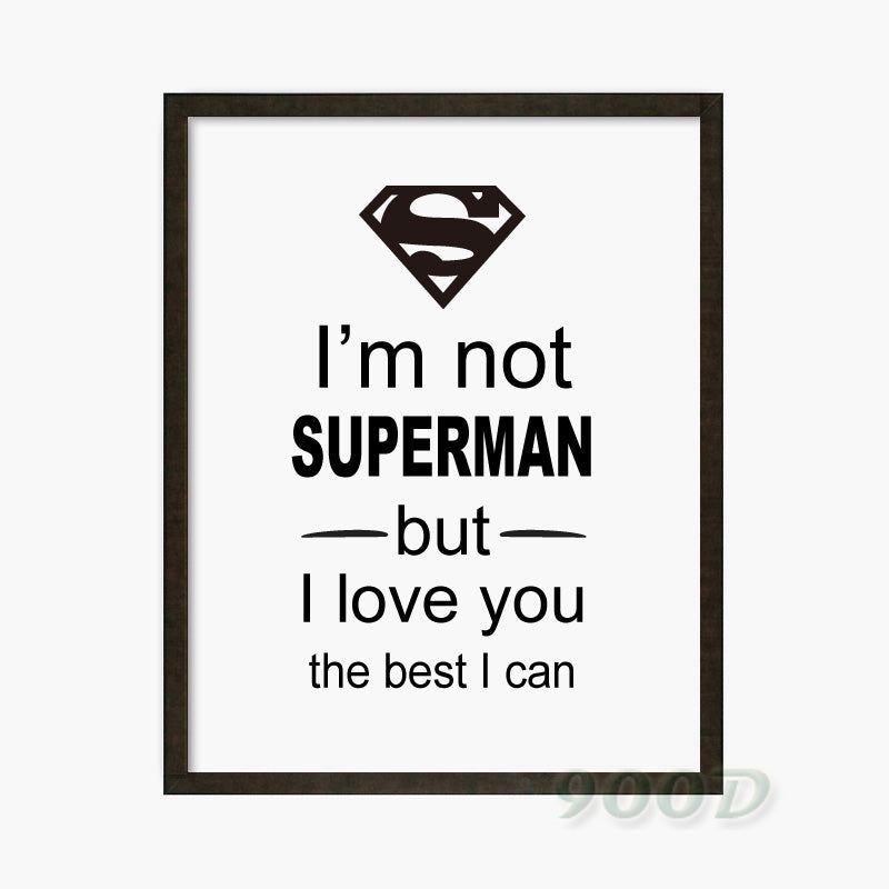 Superman Quote Canvas Art Print Poster, Wall Pictures for Home Decoration, Frame not include FA306