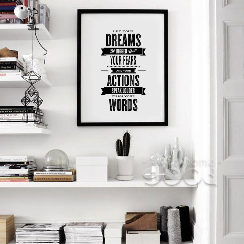 Inspiration Dream Quote Canvas Art Print Poster, Wall Pictures For Home Decoration, Wall Decor FA19