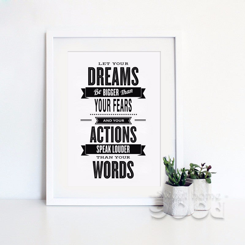Inspiration Dream Quote Canvas Art Print Poster, Wall Pictures For Home Decoration, Wall Decor FA19