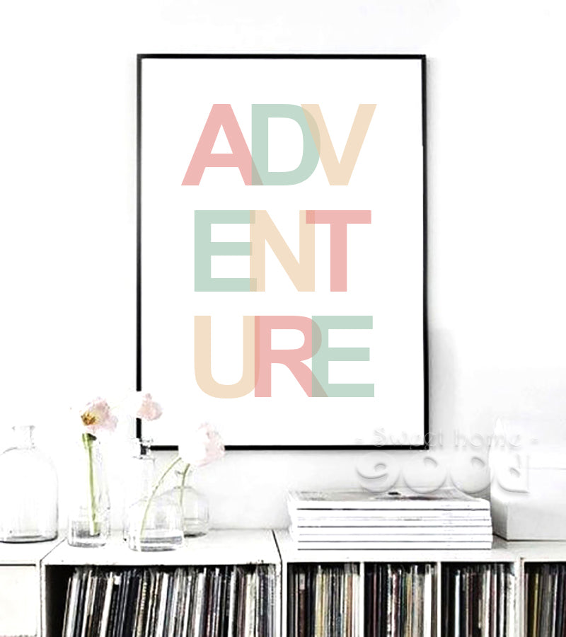 Adventure Quote Canvas Art Print Painting Poster, Wall Picture for Home Decoration, Wall Decor YE128