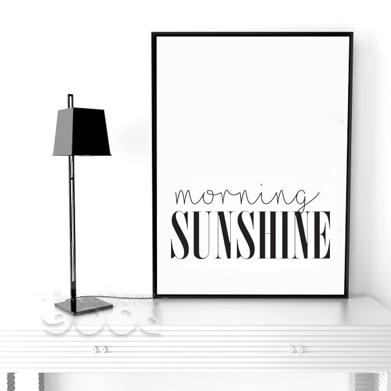 Morning Sunshine Quote Canvas Art Print Poster, Simple Style Wall Pictures for Home Decoration, Wall Decor YE136