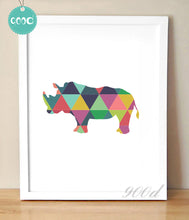 Load image into Gallery viewer, Geometric rhinoceros Canvas Art Print Painting Poster, Wall Pictures For Home Decoration, Frame not include 237-34
