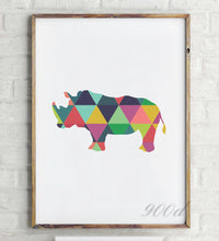 Load image into Gallery viewer, Geometric rhinoceros Canvas Art Print Painting Poster, Wall Pictures For Home Decoration, Frame not include 237-34
