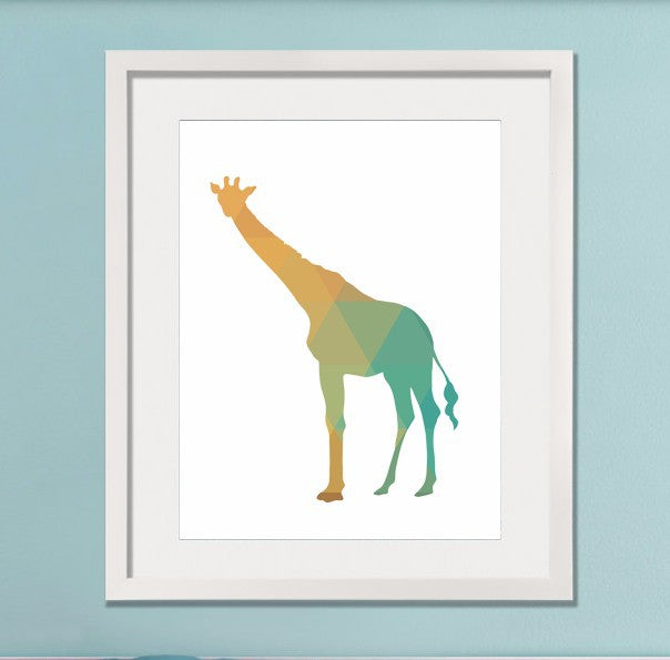 Colorful Giraffee Canvas Art Print Poster, Wall Pictures for Home Decoration, Frame not include FA237-4