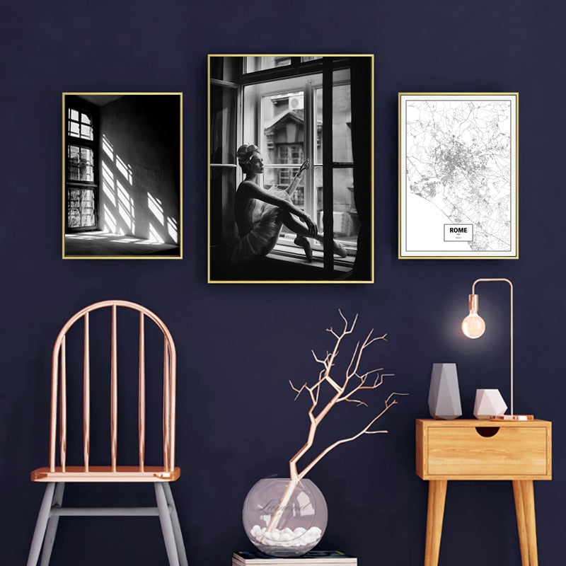 Poster Nordic Black And White Posters And Prints Decorative Picture Vintage Wall Painting Wall Art Canvas Painting Unframed