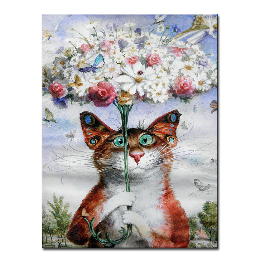 Vladimir Rumyantsev butterfly with cat world oil painting wall Art Picture Paint on Canvas Prints wall painting no framed