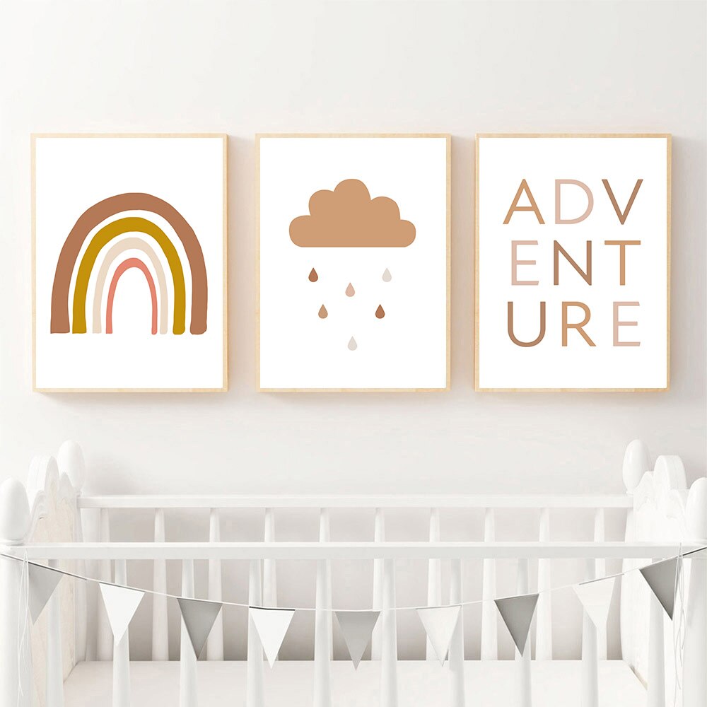 Abstract Rainbow Nursery Quotes Children Poster Canvas Art Print Minimalist Wall Picture Painting Nordic Kid Baby Room Decor