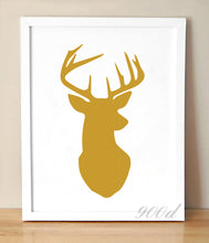 Load image into Gallery viewer, Gold Deer Head Canvas Art Print Painting Poster,  Wall Pictures for Home Decoration, Home Decor YE56
