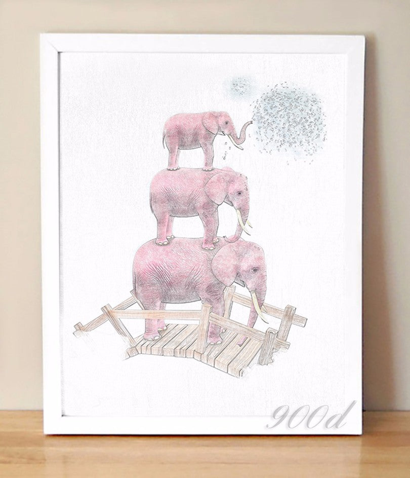 Elephant Sketch Canvas Art Print Painting Poster,  Wall Pictures for Home Decoration, Wall Art Decor Ye15-4
