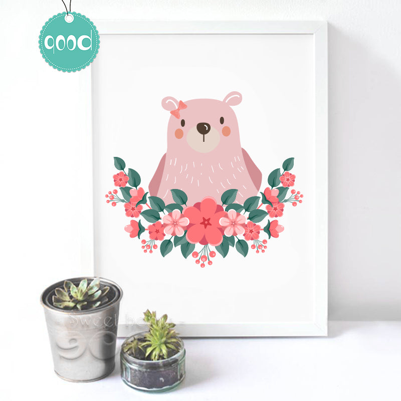 Princess Bear Canvas Art Print Poster, Wall Pictures for Home Decoration, Wall Decor FA238-1