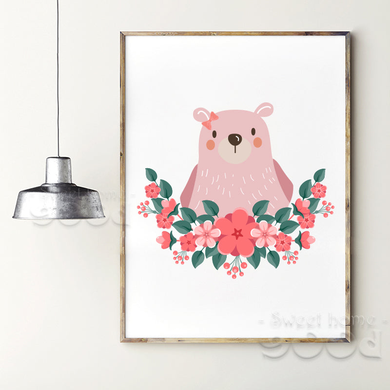 Princess Bear Canvas Art Print Poster, Wall Pictures for Home Decoration, Wall Decor FA238-1