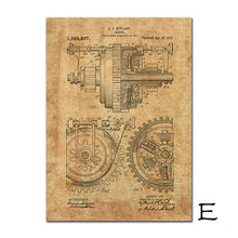 Load image into Gallery viewer, Metal Gears Patent Blueprint Vintage Art Print Mechanical Gearing Artwork Canvas Painting Pictures For Home Room Wall Decor
