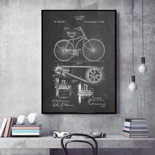 Load image into Gallery viewer, Abstract Canvas Painting Cycling Artwork Patent Poster Vintage Bicycle Print Pictures Room Decor Blueprint Wall Decoration
