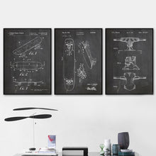 Load image into Gallery viewer, Double Kick Skateboard Patent Canvas Posters And Prints Skater Print Painting Blueprint Art Poster Wall Pictures Sports Decor
