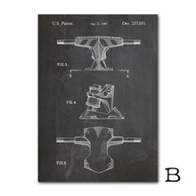 Load image into Gallery viewer, Double Kick Skateboard Patent Canvas Posters And Prints Skater Print Painting Blueprint Art Poster Wall Pictures Sports Decor
