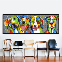 Load image into Gallery viewer, HDARTISAN Wall Art Animal Oil Painting Dog Canvas Picture For Living Room Puppy Friendship Home Decor No Frame
