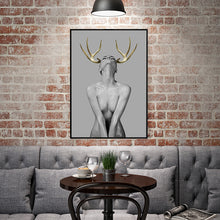 Load image into Gallery viewer, Modern Simple Fashion Sexy Golden Deer Canvas Painting Art Printing Poster Pictures Wall Bedroom Living Room Home Decoration
