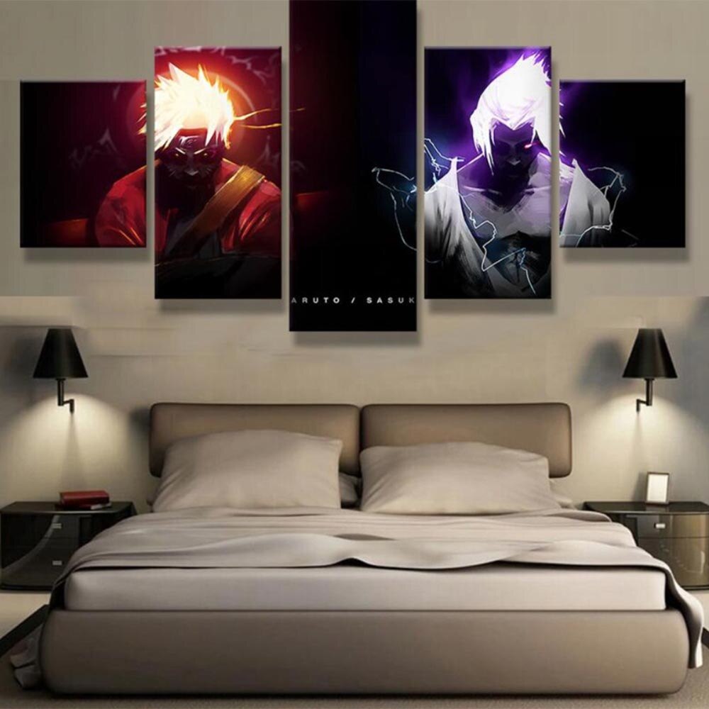 Wall Art Home Decoration Canvas Naruto 5 Pieces Anime Printed Painting Modular Pictures Poster Modern For Living Room Framework