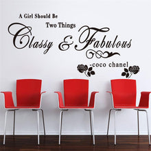 Load image into Gallery viewer, 8380 A girl should be Classy and Fabulous quote wall stickers flower vinyl home decoration wall decals for kids girl room
