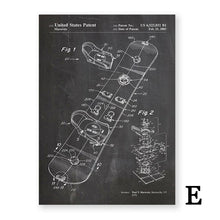 Load image into Gallery viewer, Snowboard Patent Abstract Canvas Painting Snow Skiing Vintage Poster Blueprint Art Prints Wall Pictures For Sports Decorations
