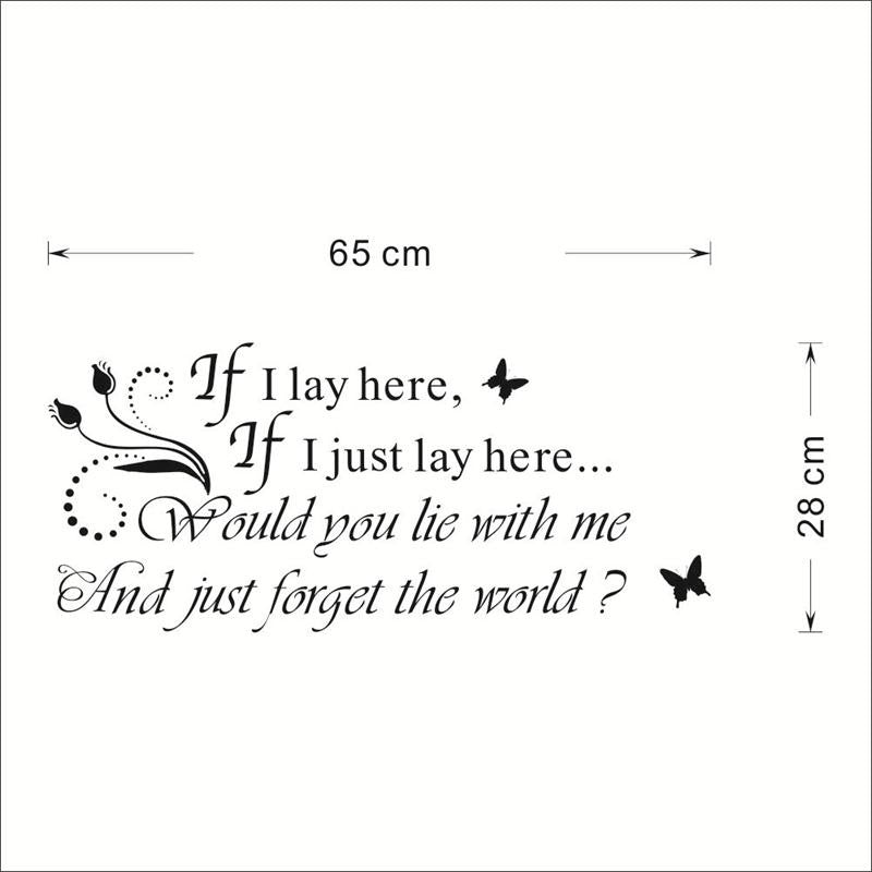 IF I LAY HERE SNOW PATROL Wall Art Sticker, Decal, MUSIC WORDS QUOTES STICKERS BEDROOM MURAL