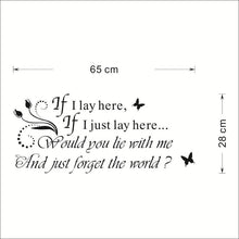 Load image into Gallery viewer, IF I LAY HERE SNOW PATROL Wall Art Sticker, Decal, MUSIC WORDS QUOTES STICKERS BEDROOM MURAL
