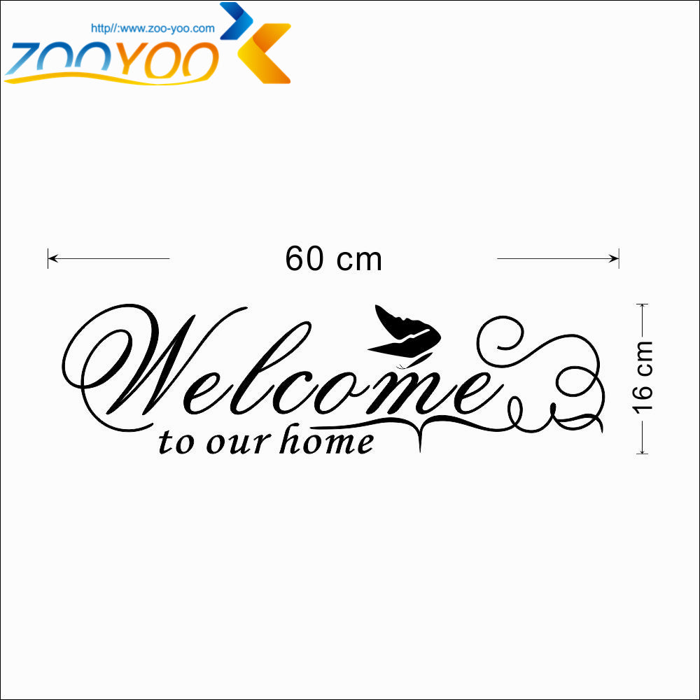 ebay hot selling Welcome our home Lettering vinyl wall Sticker Decal decorative quotes home decor Welcome to our home ZYVA-8181