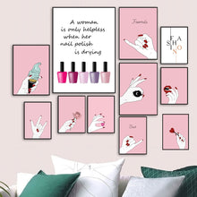 Load image into Gallery viewer, Home Decor Prints Painting Wall Art Makeup Nail Polish Manicures Nordic Style Pictures Modular Canvas Poster Bedside Background
