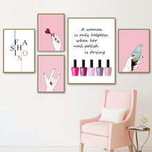Load image into Gallery viewer, Home Decor Prints Painting Wall Art Makeup Nail Polish Manicures Nordic Style Pictures Modular Canvas Poster Bedside Background
